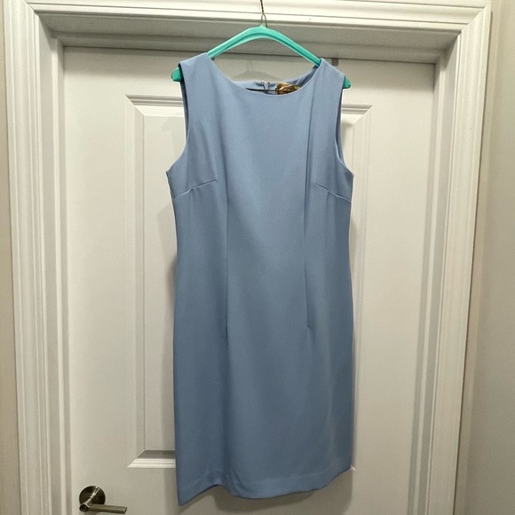 Karen Scott 2PC Conservative Blue Suit W/Dress & Single Button Jacket Size 12 - Picture 4 of 8